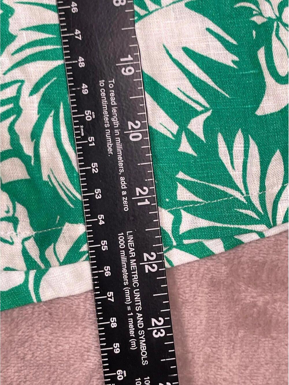 Nicole Miller New York Green and White Linen Button-Up Shirt, Size M - Picture 5 of 7